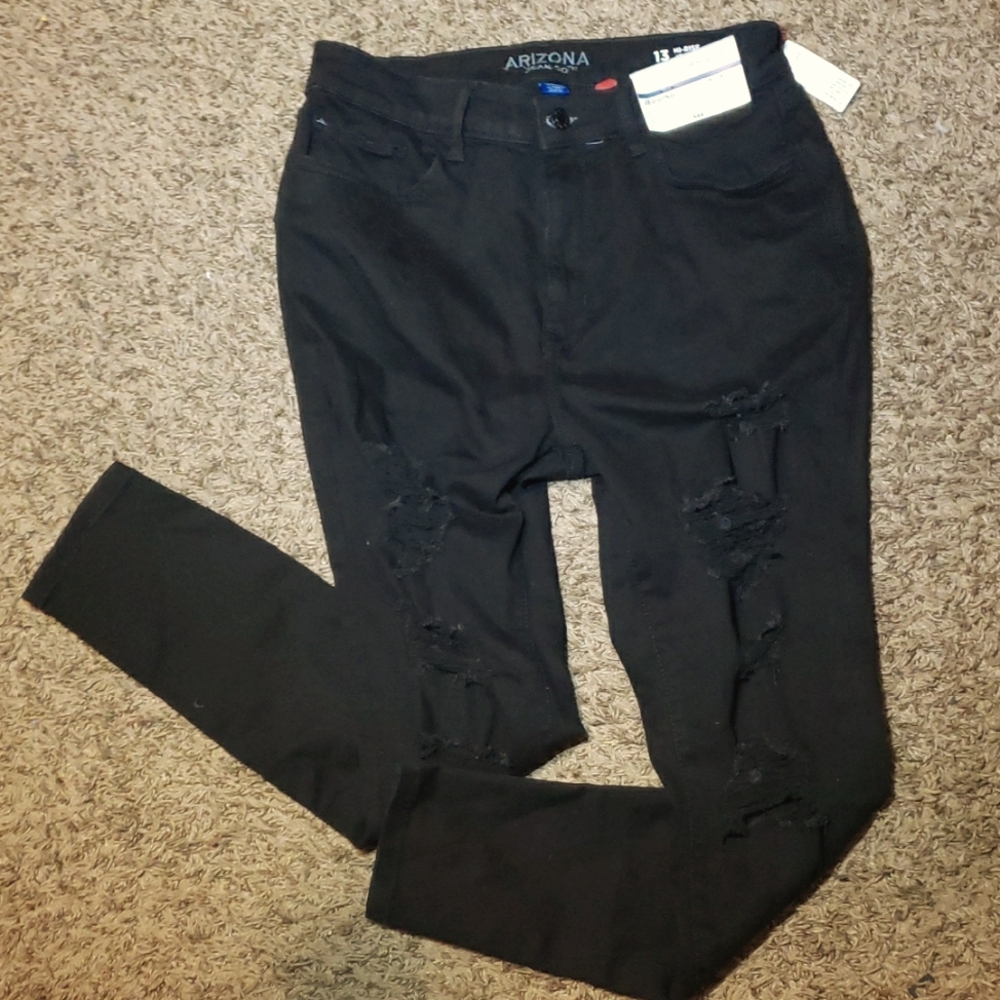 NWT Arizona Jean Co Black Jegging Super Stretchy hi-rise Slim Jean Legging sz 13
